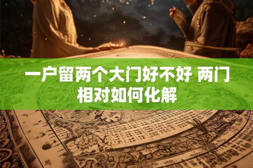 一户留两个大门好不好 两门相对如何化解