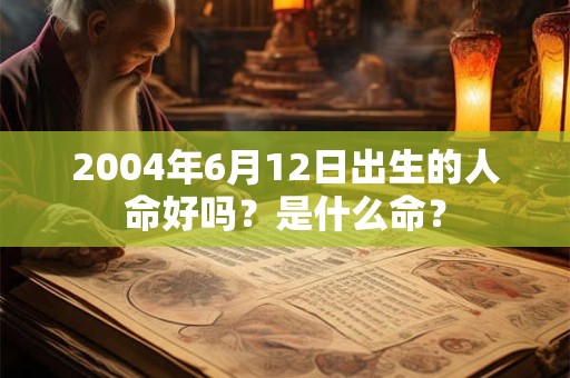 2004年6月12日出生的人命好吗？是什么命？