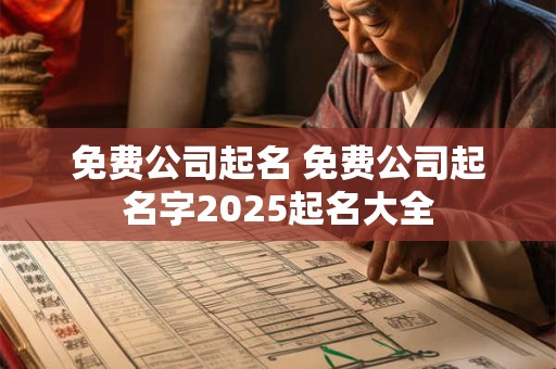 免费公司起名 免费公司起名字2025起名大全