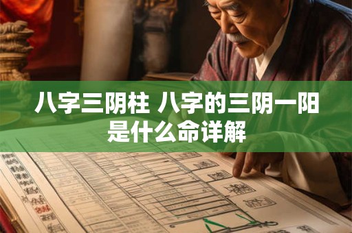 八字三阴柱 八字的三阴一阳是什么命详解