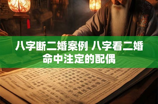 八字断二婚案例 八字看二婚命中注定的配偶