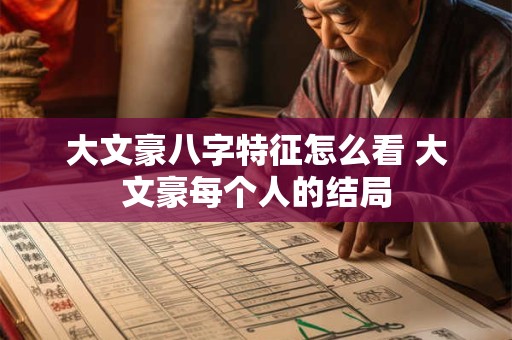 大文豪八字特征怎么看 大文豪每个人的结局