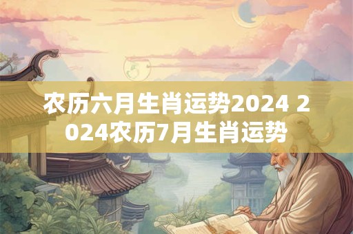 农历六月生肖运势2024 2024农历7月生肖运势