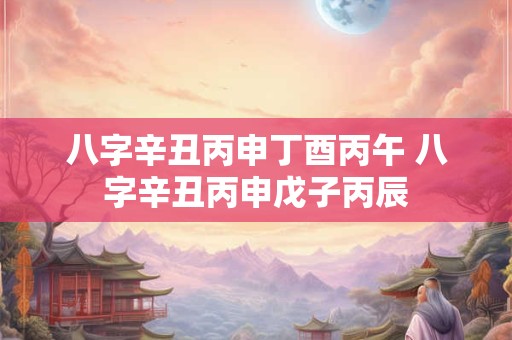 八字辛丑丙申丁酉丙午 八字辛丑丙申戊子丙辰