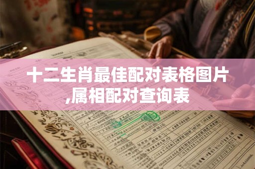 十二生肖最佳配对表格图片,属相配对查询表