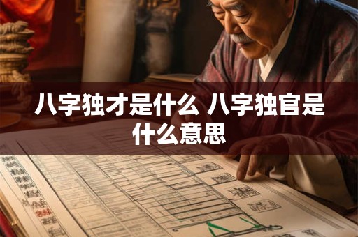 八字独才是什么 八字独官是什么意思