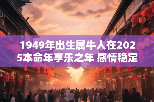 1949年出生属牛人在2025本命年享乐之年 感情稳定