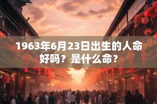 1963年6月23日出生的人命好吗？是什么命？