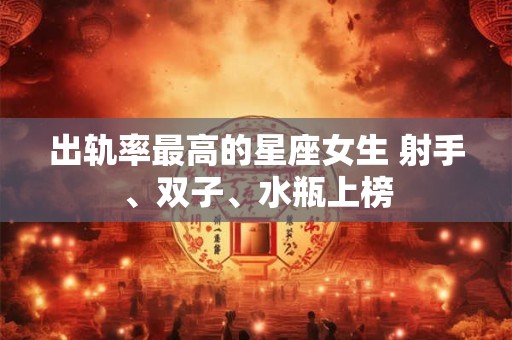 出轨率最高的星座女生 射手、双子、水瓶上榜