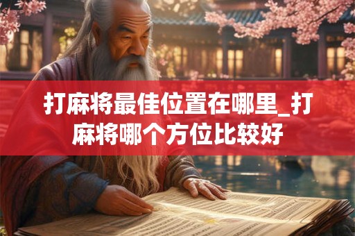 打麻将最佳位置在哪里_打麻将哪个方位比较好