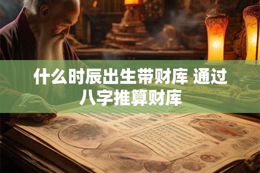 什么时辰出生带财库 通过八字推算财库