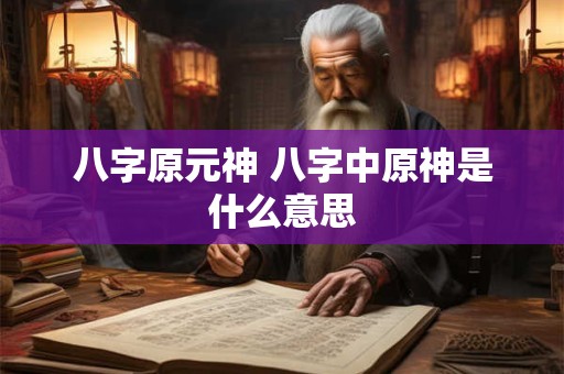 八字原元神 八字中原神是什么意思