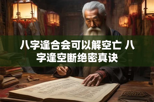 八字逢合会可以解空亡 八字逢空断绝密真诀
