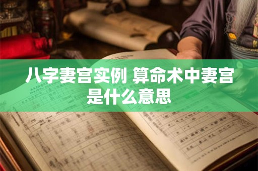 八字妻宫实例 算命术中妻宫是什么意思