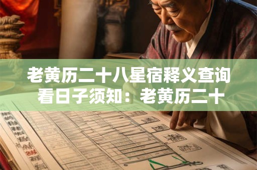 老黄历二十八星宿释义查询 看日子须知：老黄历二十八星宿解释