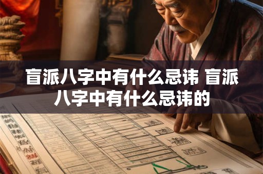 盲派八字中有什么忌讳 盲派八字中有什么忌讳的