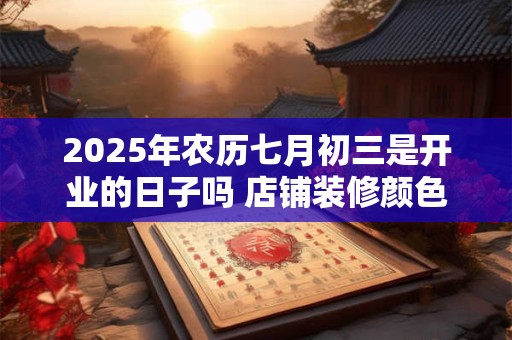 2025年农历七月初三是开业的日子吗 店铺装修颜色