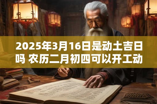 2025年3月16日是动土吉日吗 农历二月初四可以开工动土吗