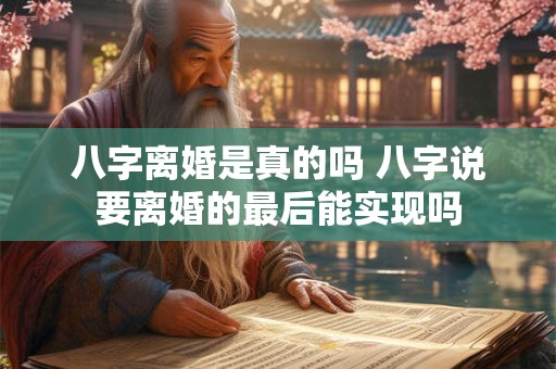 八字离婚是真的吗 八字说要离婚的最后能实现吗