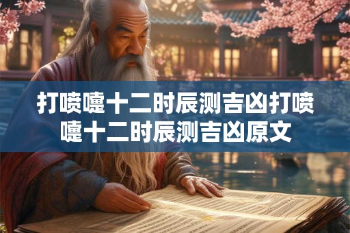 打喷嚏十二时辰测吉凶打喷嚏十二时辰测吉凶原文
