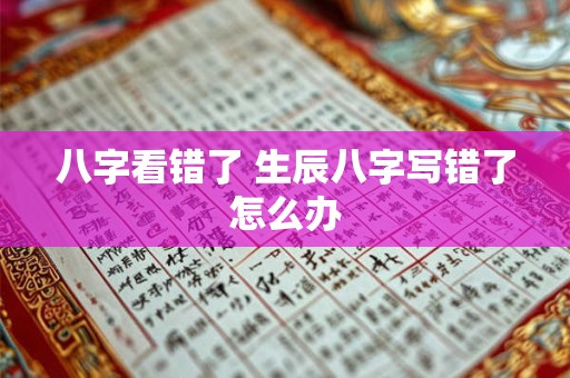 八字看错了 生辰八字写错了怎么办