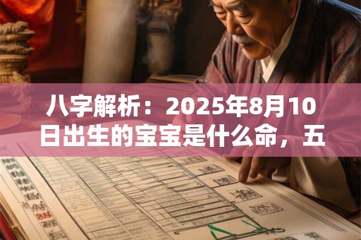 八字解析：2025年8月10日出生的宝宝是什么命，五行缺什么