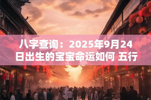八字查询：2025年9月24日出生的宝宝命运如何 五行缺什么