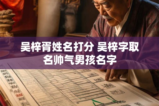 吴梓胥姓名打分 吴梓字取名帅气男孩名字