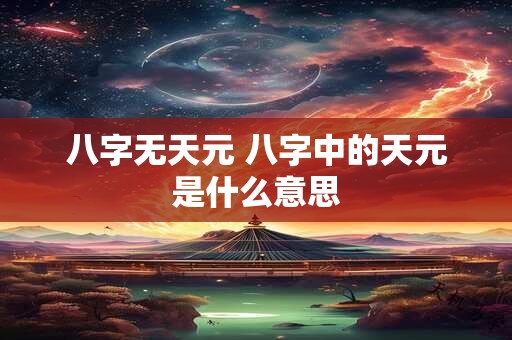 八字无天元 八字中的天元是什么意思