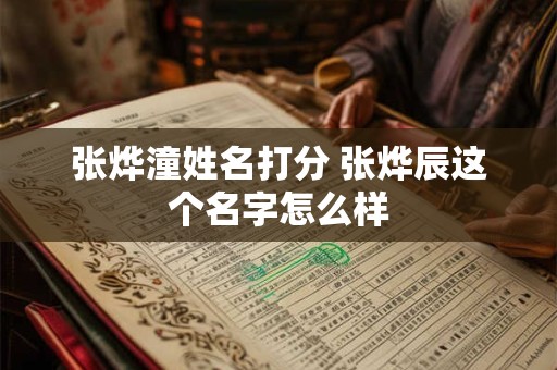 张烨潼姓名打分 张烨辰这个名字怎么样