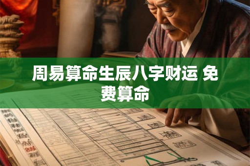 周易算命生辰八字财运 免费算命