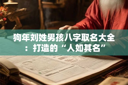 狗年刘姓男孩八字取名大全:打造的“人如其名” 狗年刘姓男孩八字取名大全:打造的“人如其名”