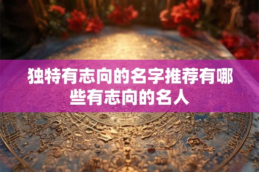 独特有志向的名字推荐有哪些有志向的名人