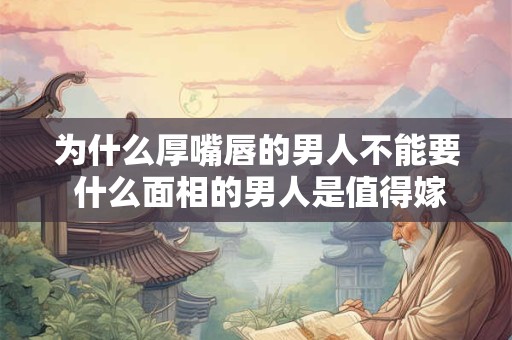 为什么厚嘴唇的男人不能要 什么面相的男人是值得嫁的人