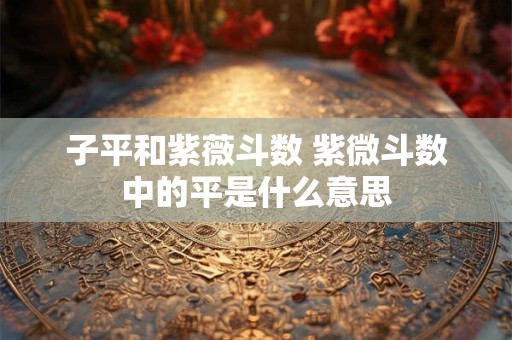 子平和紫薇斗数 紫微斗数中的平是什么意思