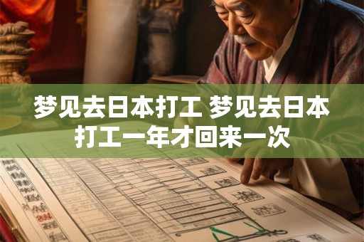 梦见去日本打工 梦见去日本打工一年才回来一次
