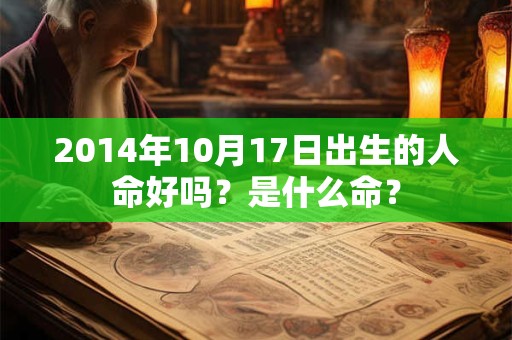 2014年10月17日出生的人命好吗？是什么命？