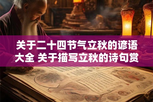 关于二十四节气立秋的谚语大全 关于描写立秋的诗句赏析