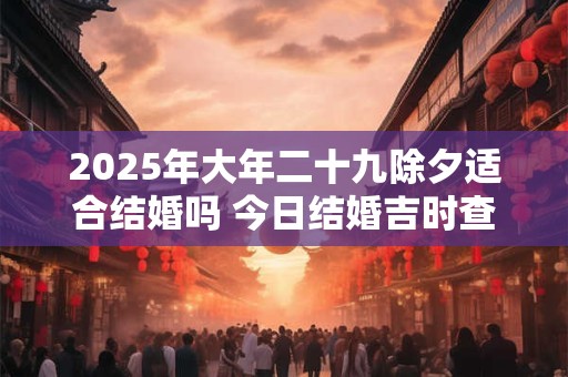2025年大年二十九除夕适合结婚吗 今日结婚吉时查询