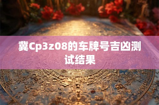 冀Cp3z08的车牌号吉凶测试结果