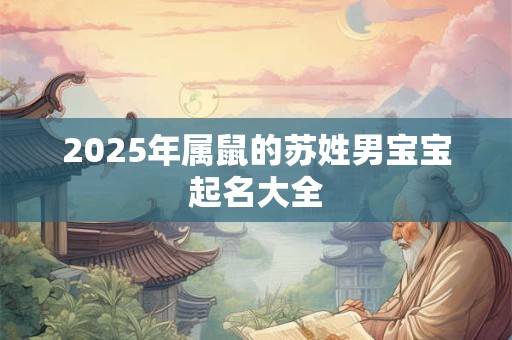 2026年属鼠的苏姓男宝宝起名大全