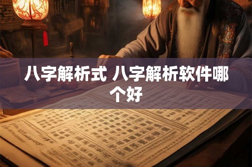 八字解析式 八字解析软件哪个好