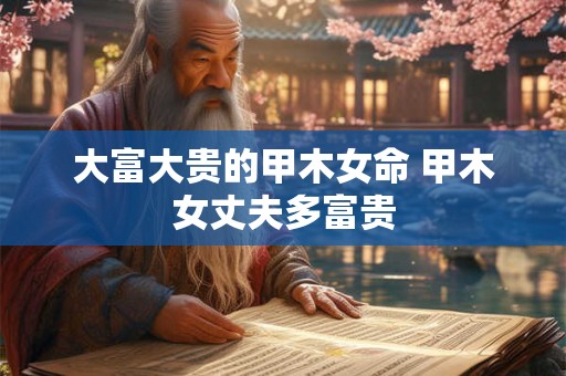 大富大贵的甲木女命 甲木女丈夫多富贵