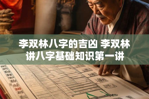 李双林八字的吉凶 李双林讲八字基础知识第一讲