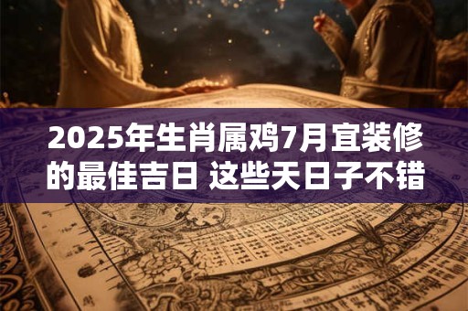 2025年生肖属鸡7月宜装修的最佳吉日 这些天日子不错