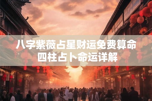八字紫薇占星财运免费算命 四柱占卜命运详解