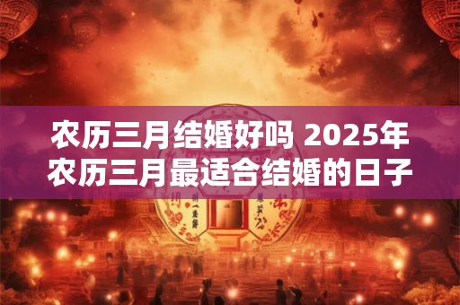 农历三月结婚好吗 2025年农历三月最适合结婚的日子