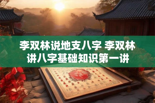 李双林说地支八字 李双林讲八字基础知识第一讲