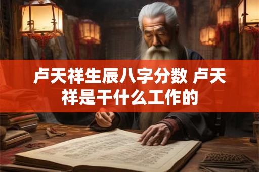 卢天祥生辰八字分数 卢天祥是干什么工作的