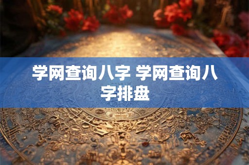学网查询八字 学网查询八字排盘